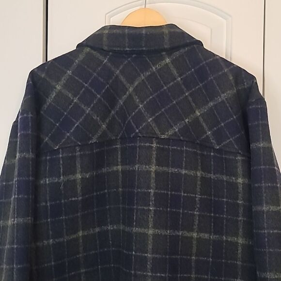 Treasure & Bond Shirt Jacket  Shacket  Blue/ Green Abel Plaid Size 3X - Picture 8 of 13